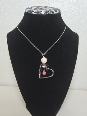 Handmade Vintage Spoon Heart Bead Necklace